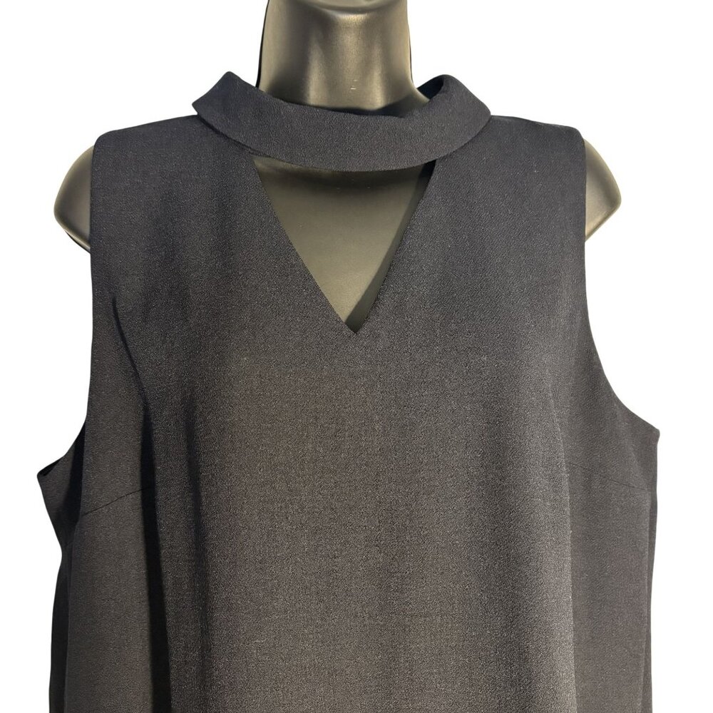 Chicos Cut-Out Mock Neck Sleeveless Short Dress Navy Chicos Size 2.5 - Picture 1 of 11